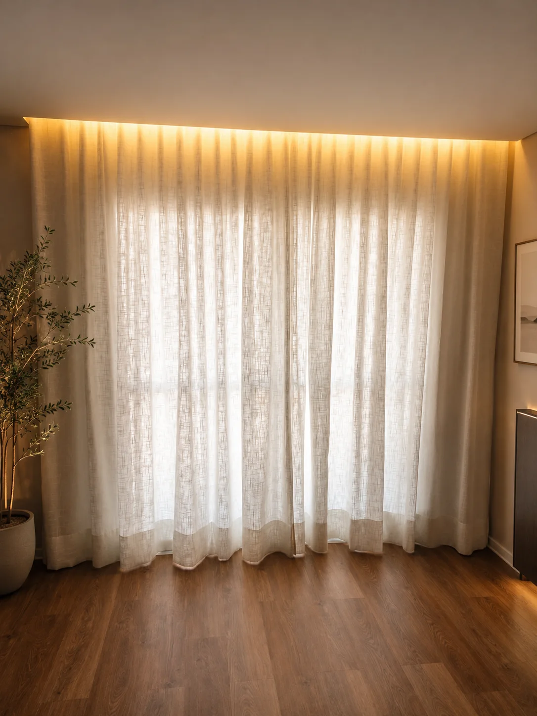 Cortinas sob medida em ambiente residencial